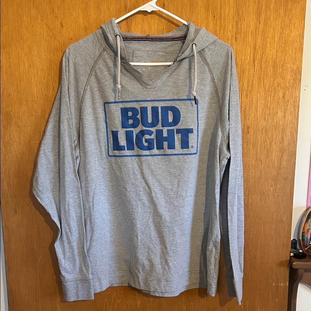 Bud Light Gray Lightweight Hoodie Jacket